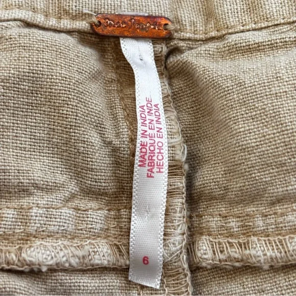 FREE PEOPLE Sweet Talk Chino Pants in Croissant Tan Size 6 - Picture 9 of 12
